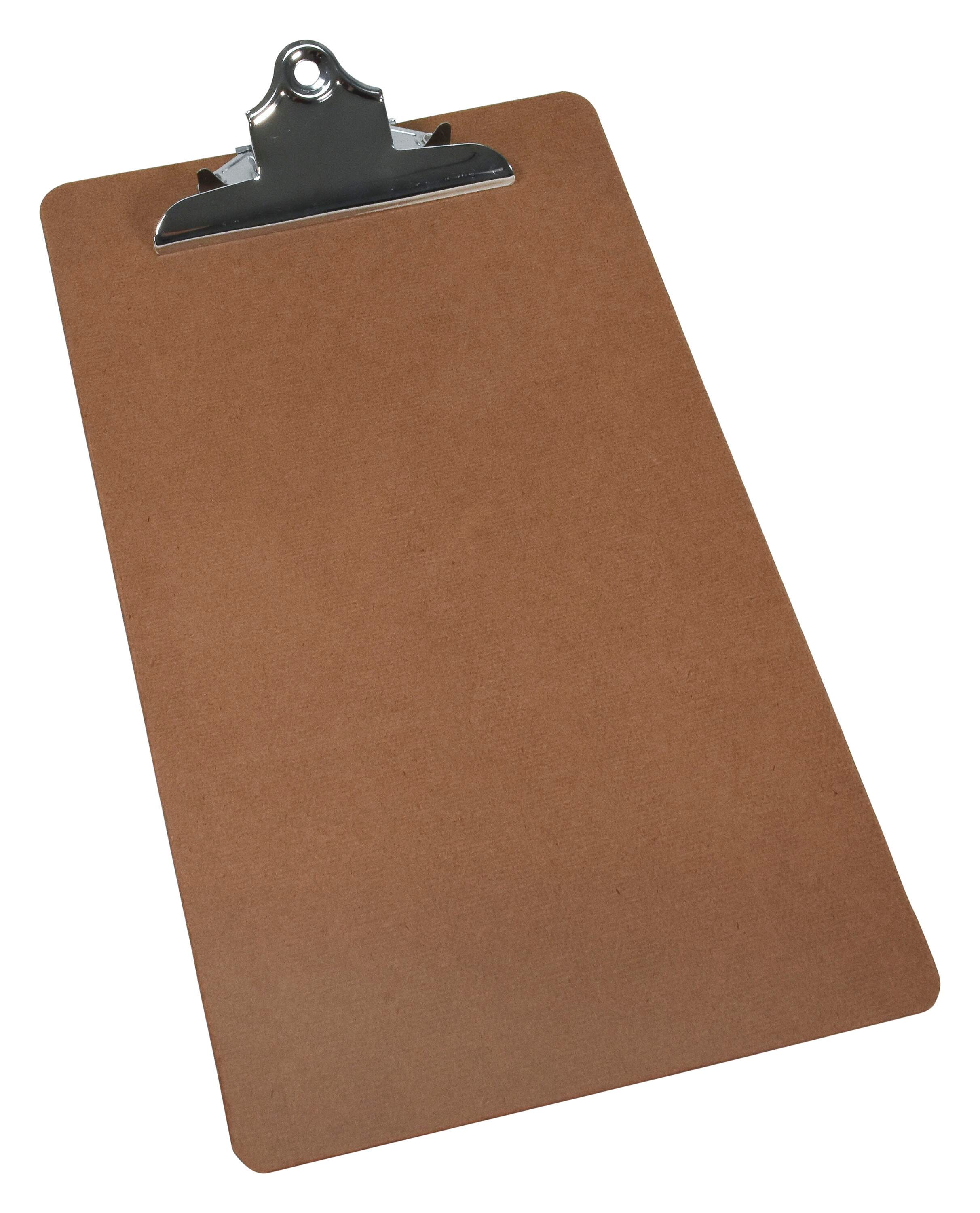 School Smart Legal Clipboard, 9 x 15-1/2 x 1/8 Inches, Hardboard, Brown, Bright Nickel 1272481